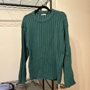 Teal Ribbed Knit Sweater